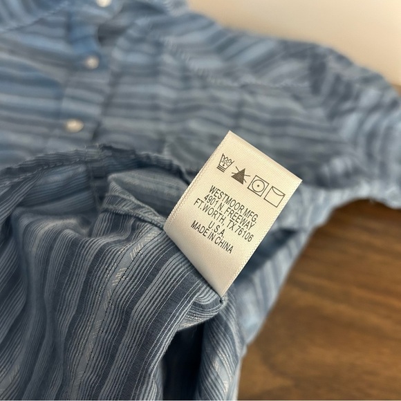 PANHANDLE western Blue Striped Shirt S - Picture 8 of 11